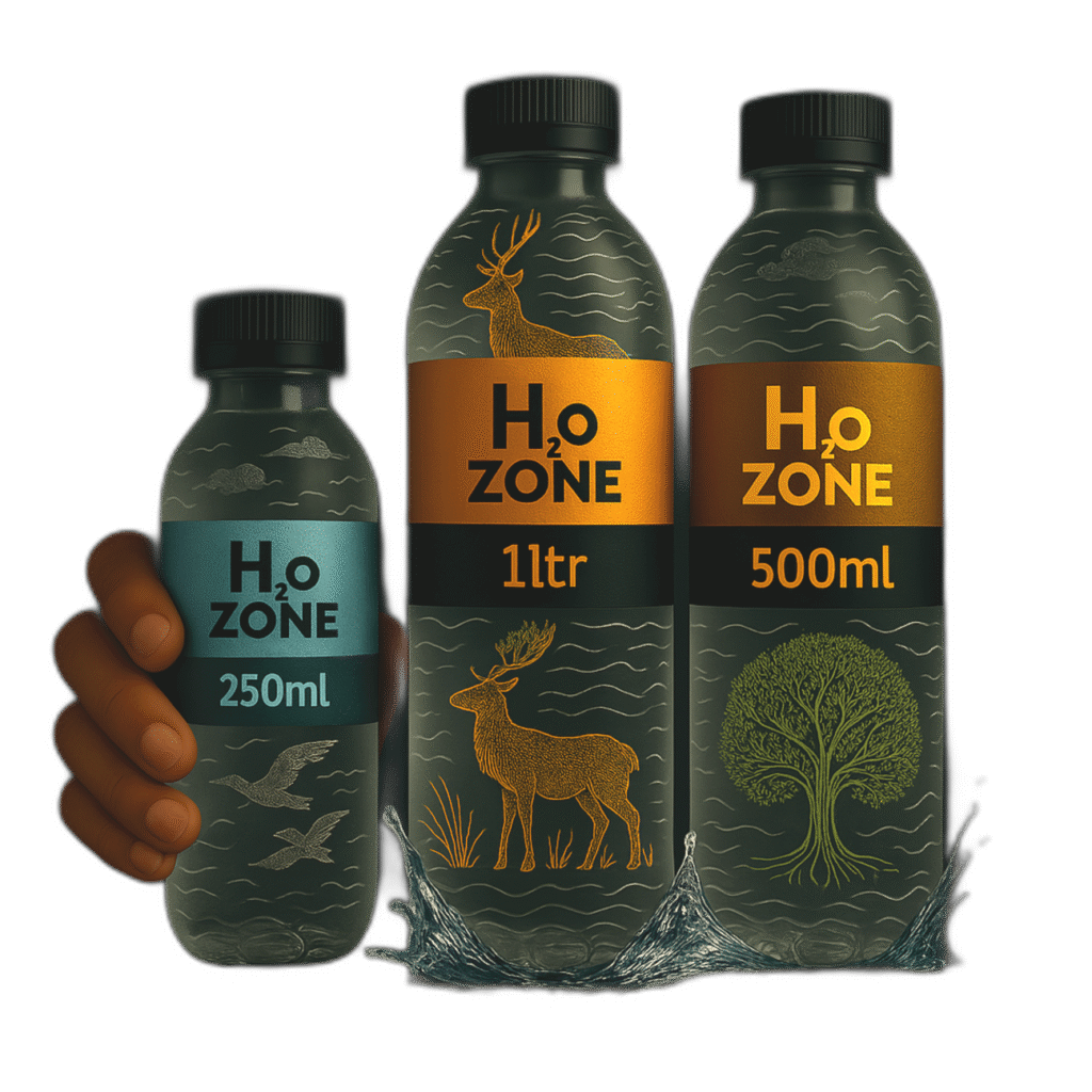 trio of h20 zone, a masterpiece of customized bottles tailored for your needs